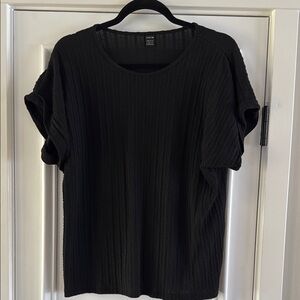 SHEIN Black Blouse Short Sleeve Top
